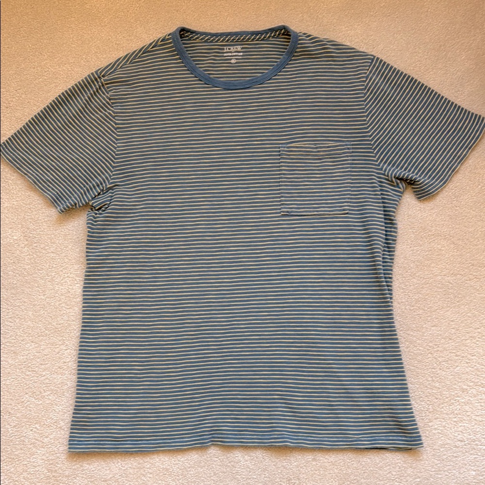 J. Crew Blue and Yellow Short Sleeve Tee